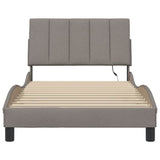 Cadre de lit sans matelas taupe 100x200 cm tissu