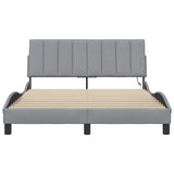 Cadre de lit sans matelas gris clair 120x200 cm tissu