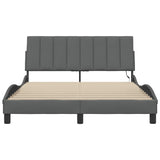 Cadre de lit sans matelas gris foncé 120x200 cm tissu