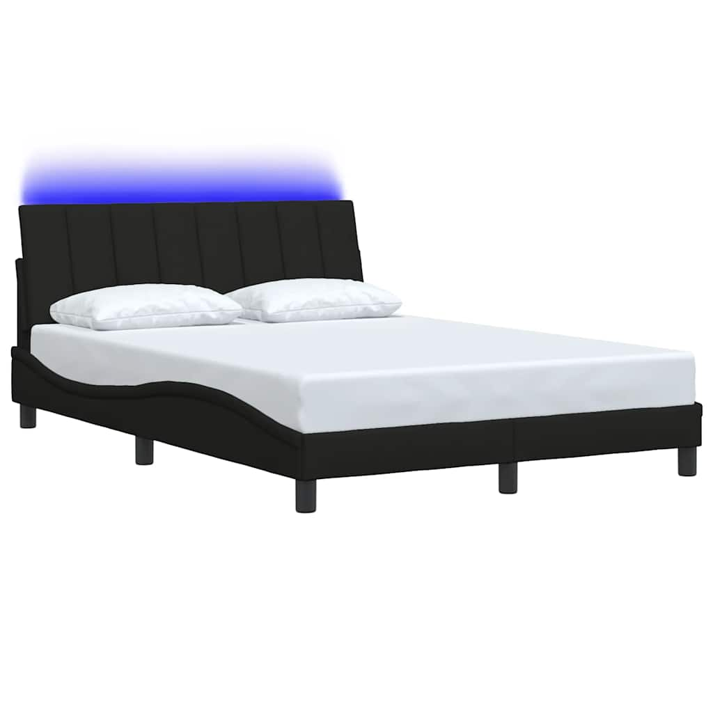 Cadre de lit sans matelas noir 120x200 cm tissu