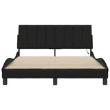 Cadre de lit sans matelas noir 120x200 cm tissu