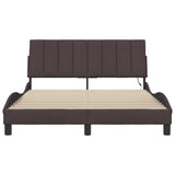 Cadre de lit sans matelas marron foncé 120x200 cm tissu