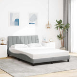 Cadre de lit sans matelas gris clair 140x190 cm tissu