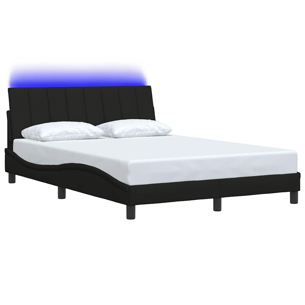 Cadre de lit sans matelas noir 140x190 cm tissu