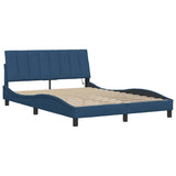 Cadre de lit sans matelas bleu 140x190 cm tissu