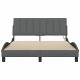 Cadre de lit sans matelas gris foncé 140x200 cm tissu