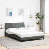 Cadre de lit sans matelas gris foncé 140x200 cm tissu