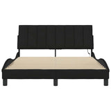 Cadre de lit sans matelas noir 140x200 cm tissu