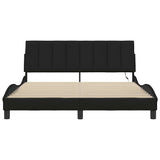 Cadre de lit sans matelas noir 160x200 cm tissu