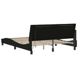 Cadre de lit sans matelas noir 160x200 cm tissu