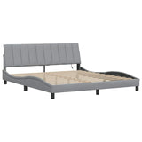 Cadre de lit sans matelas gris clair 180x200 cm tissu