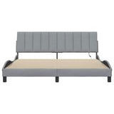 Cadre de lit sans matelas gris clair 180x200 cm tissu