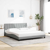 Cadre de lit sans matelas gris clair 180x200 cm tissu