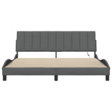 Cadre de lit sans matelas gris foncé 180x200 cm tissu