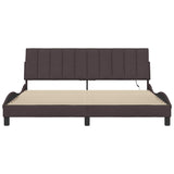 Cadre de lit sans matelas marron foncé 180x200 cm tissu