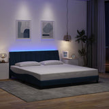 Bed frame without mattress blue 180x200 cm fabric