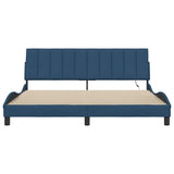 Bed frame without mattress blue 180x200 cm fabric