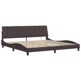 Cadre de lit sans matelas marron foncé 200x200 cm tissu