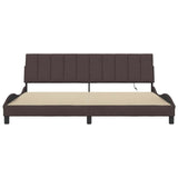 Cadre de lit sans matelas marron foncé 200x200 cm tissu