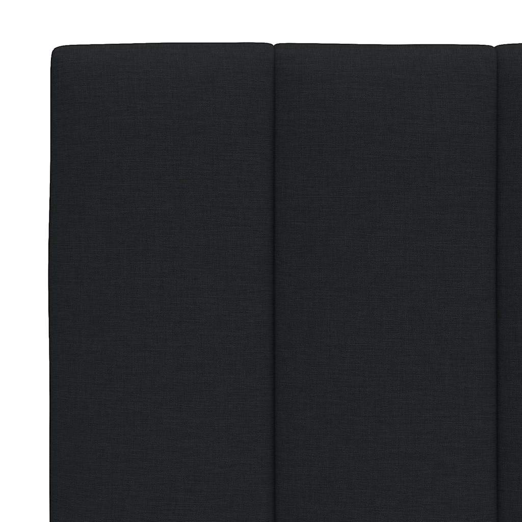 Lit avec matelas noir 80x200 cm tissu