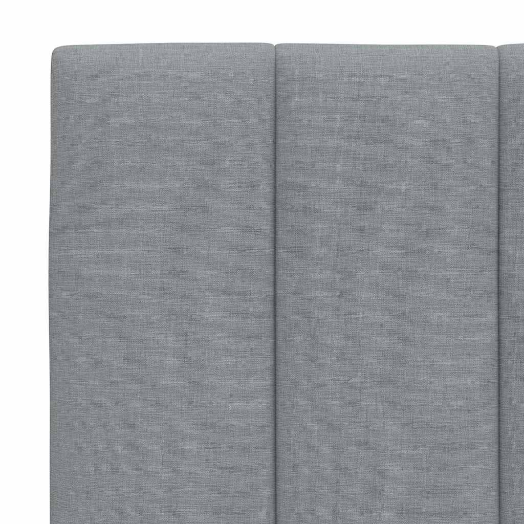 Lit avec matelas gris clair 90x190 cm tissu