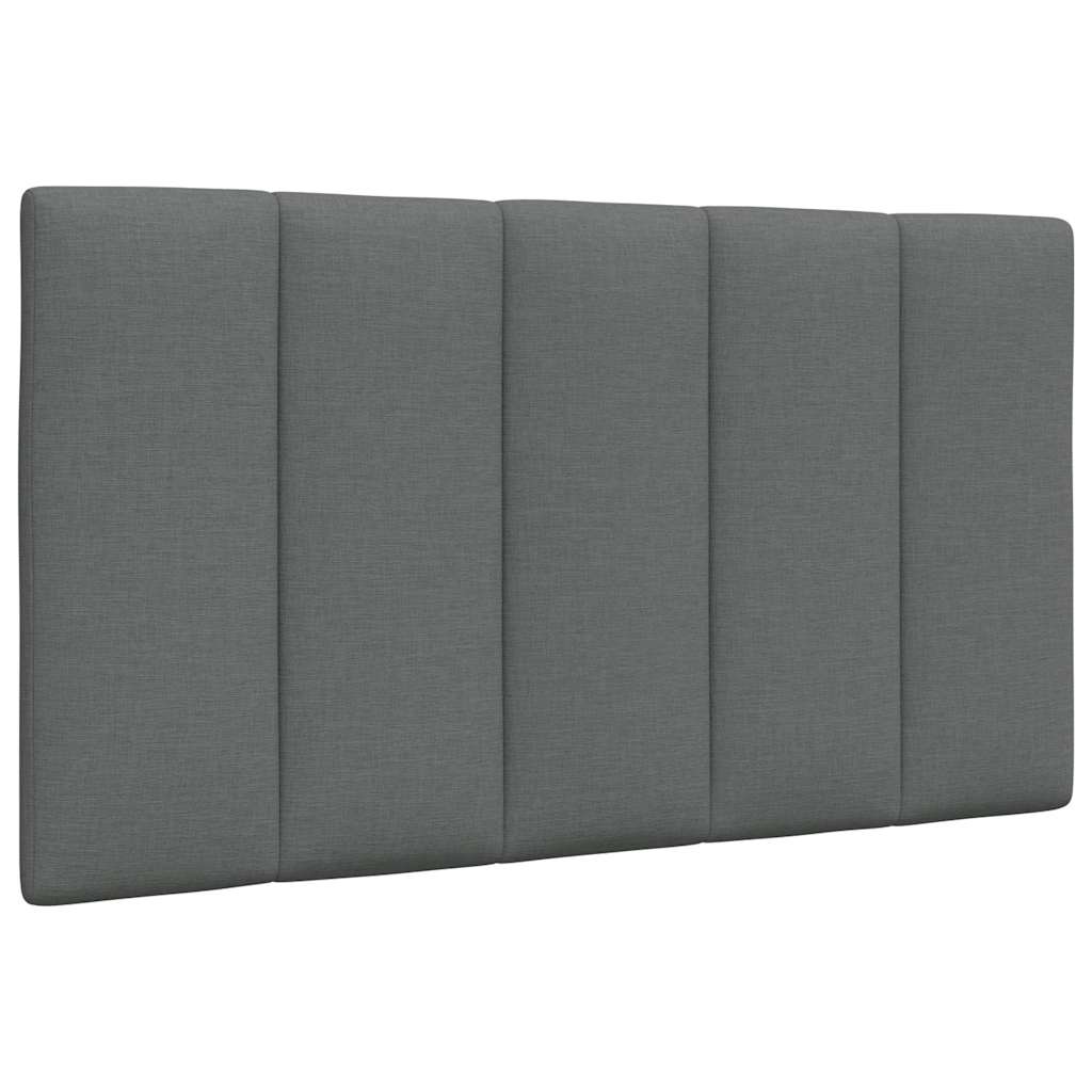 Bed with dark gray mattress 90x190 cm fabric