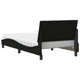 Bed with black mattress 100x200 cm fabric