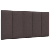 Bed with dark brown mattress 100x200 cm fabric