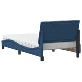 Lit avec matelas bleu 100x200 cm tissu