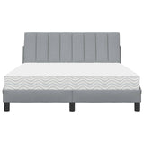 Lit avec matelas gris clair 120x200 cm tissu