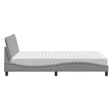 Lit avec matelas gris clair 120x200 cm tissu