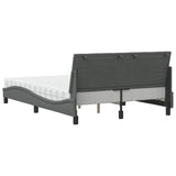 Lit avec matelas gris foncé 120x200 cm tissu