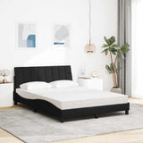 Lit avec matelas noir 120x200 cm tissu