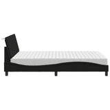 Lit avec matelas noir 120x200 cm tissu