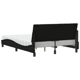 Lit avec matelas noir 120x200 cm tissu