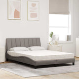 Lit avec matelas taupe 120x200 cm tissu