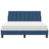 Bed with blue mattress 120x200 cm fabric