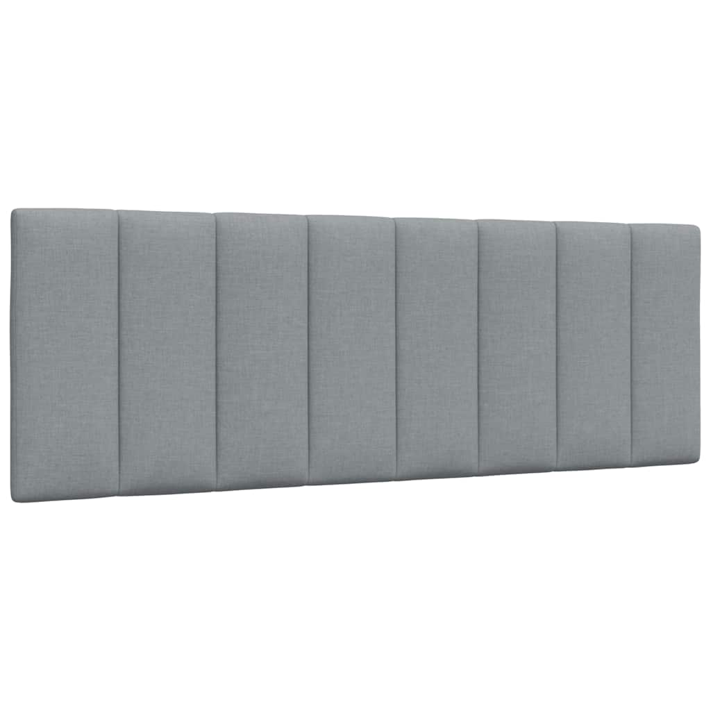 Lit avec matelas gris clair 140x190 cm tissu