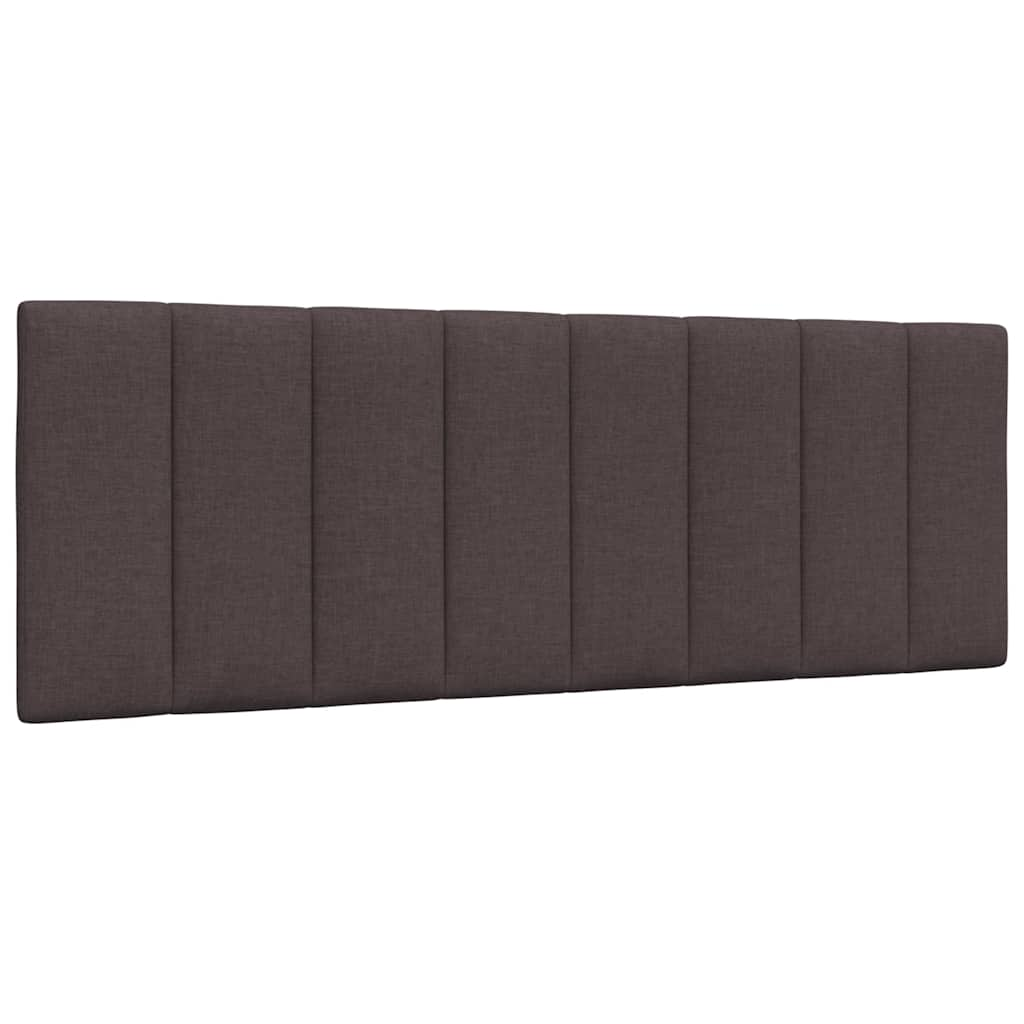 Lit avec matelas marron foncé 140x190 cm tissu