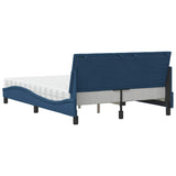 Lit avec matelas bleu 140x190 cm tissu