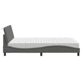 Lit avec matelas gris foncé 140x200 cm tissu