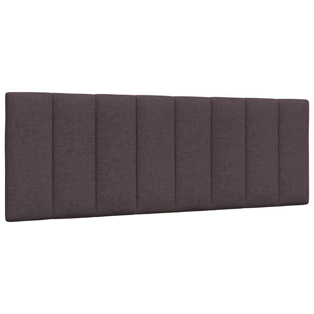 Lit avec matelas marron foncé 140x200 cm tissu