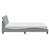 Lit avec matelas gris clair 160x200 cm tissu