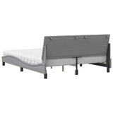 Lit avec matelas gris clair 160x200 cm tissu