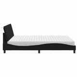 Lit avec matelas noir 160x200 cm tissu