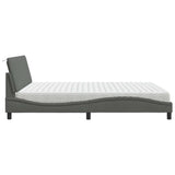 Lit avec matelas gris foncé 180x200 cm tissu