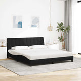 Lit avec matelas noir 180x200 cm tissu