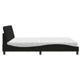 Lit avec matelas noir 180x200 cm tissu