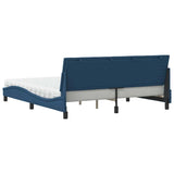 Lit avec matelas bleu 180x200 cm tissu