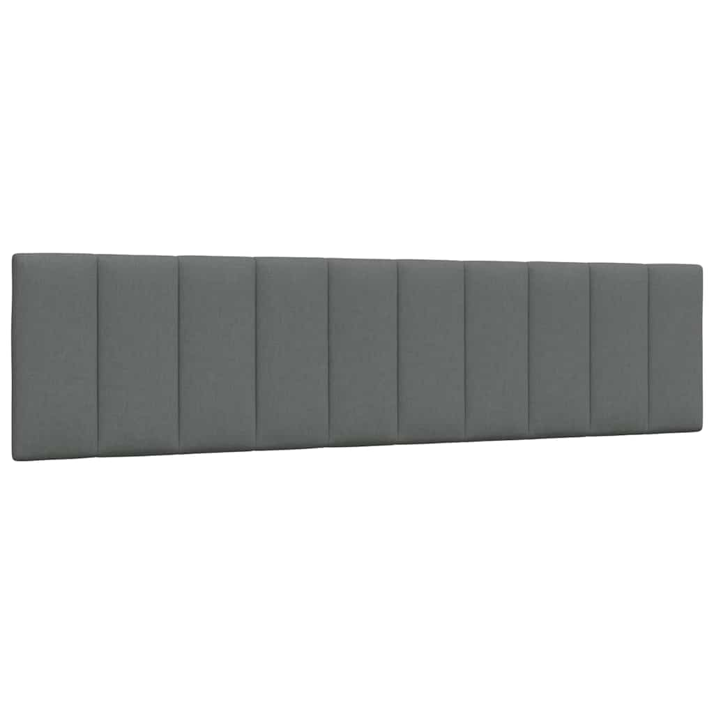 Lit avec matelas gris foncé 200x200 cm tissu